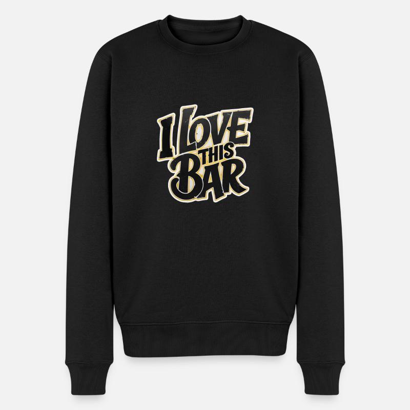 ich liebe diese bar - Männer Premium Bio Pullover - Schwarz