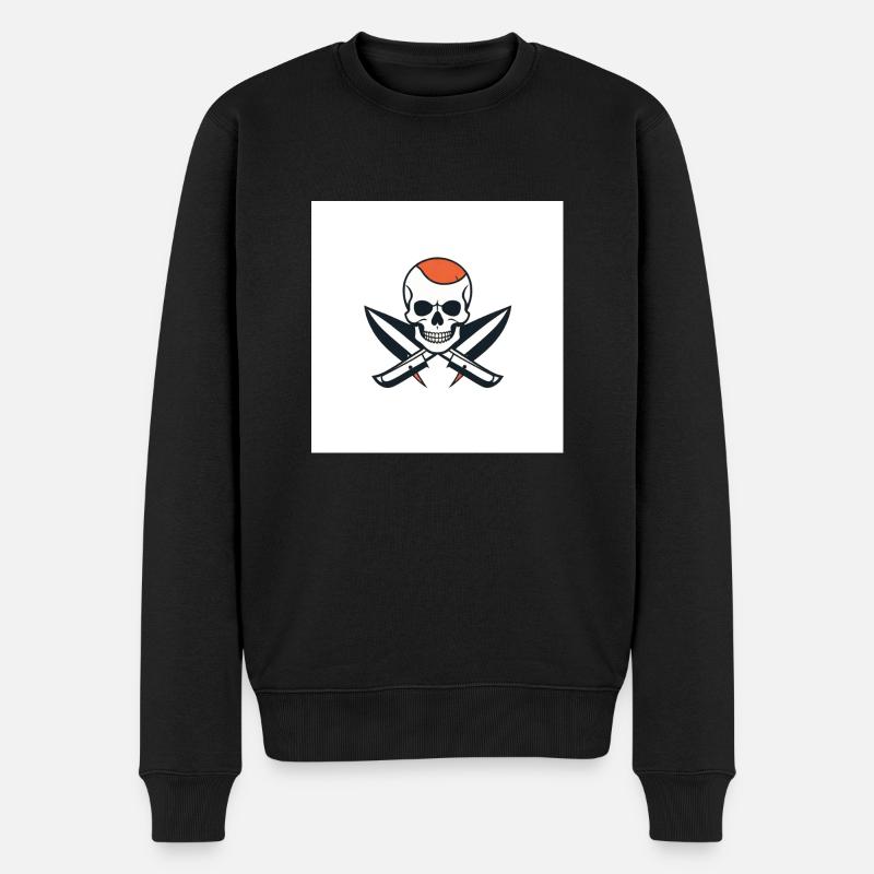 Messer Stecher - Männer Premium Bio Pullover - Schwarz