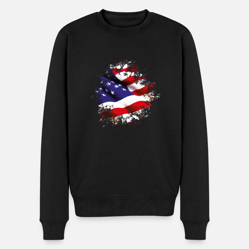 splat États-Unis - Pull Premium bio Homme - noir