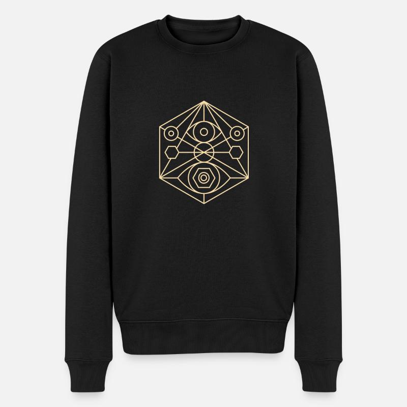 Sacred Geometry, Mandala, Cosmic Pattern - Men's Premium Organic Jumper - black
