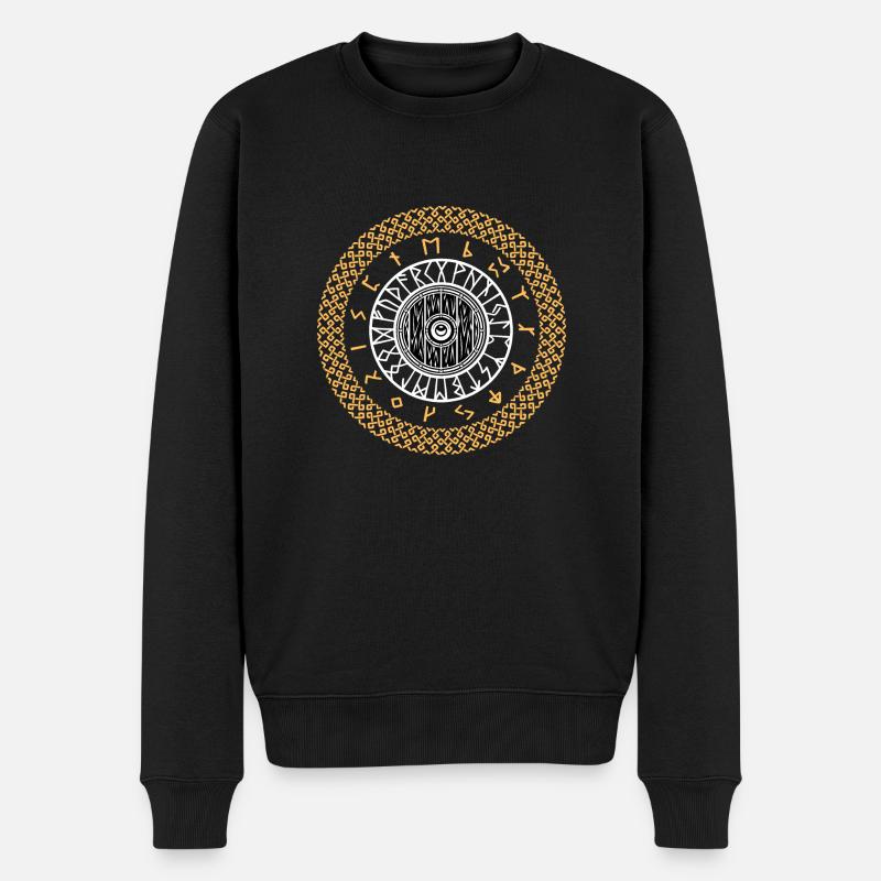 Bouclier de runes vikings - Pull Premium bio Homme - noir
