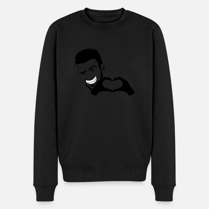 Stefan Herz - Männer Premium Bio Pullover - Schwarz