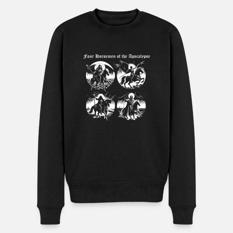 Vier Reiter der Apokalypse - Männer Premium Bio Pullover - Schwarz