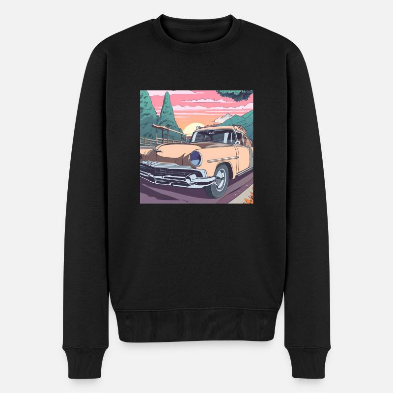 Road trip en voiture classique - Pull Premium bio Homme - noir