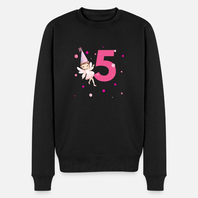 5e anniversaire fée rose - Pull Premium bio Homme - noir