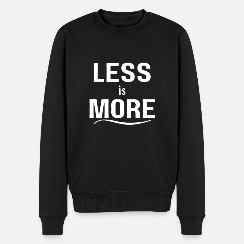 Weniger ist mehr - Männer Premium Bio Pullover - Schwarz
