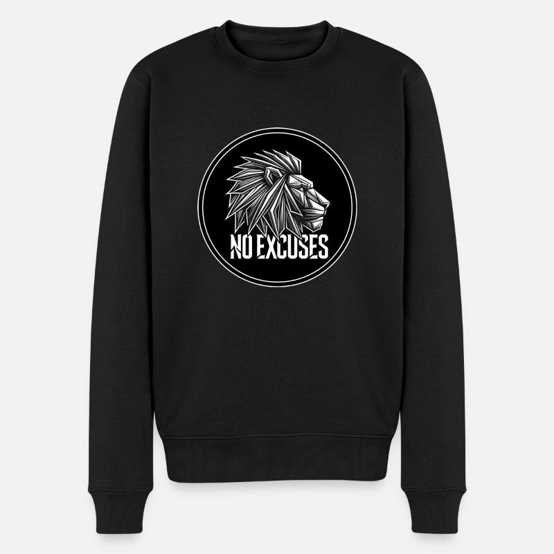 NO EXCUSES - Männer Premium Bio Pullover - Schwarz