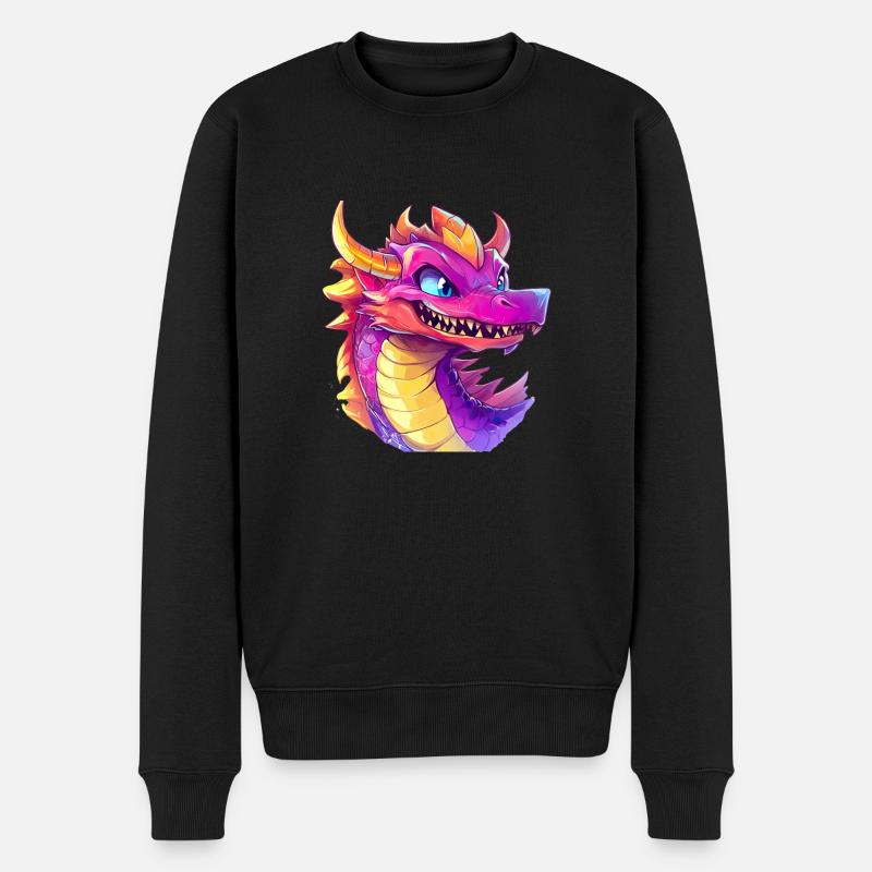 Asiatische Drachen gelten als Glücksbringer - Männer Premium Bio Pullover - Schwarz