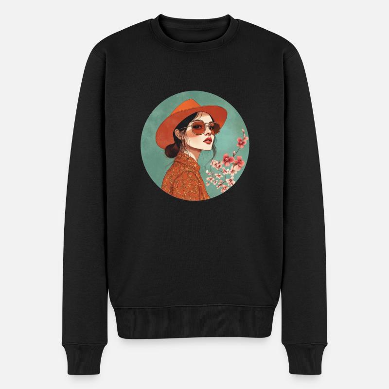 Stilvolle Eleganz: Zeitloser Boho-Chic! - Männer Premium Bio Pullover - Schwarz