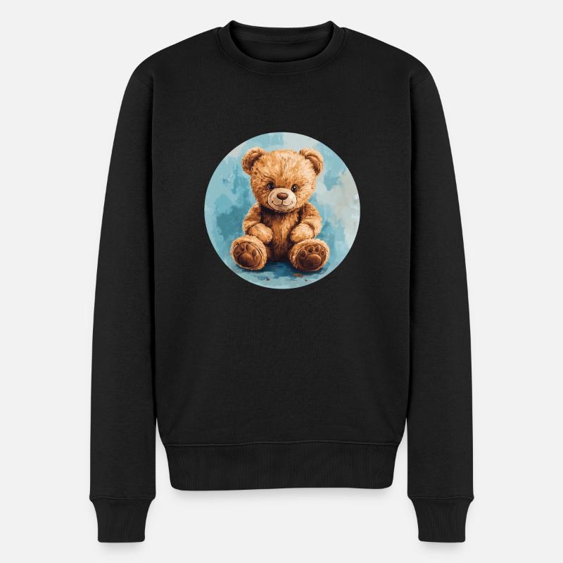 Lieblingsbär: Kuschelzeit garantiert! - Männer Premium Bio Pullover - Schwarz