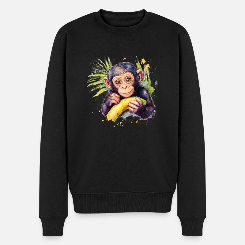 Des chimpanzés et des humains - Pull Premium bio Homme - noir