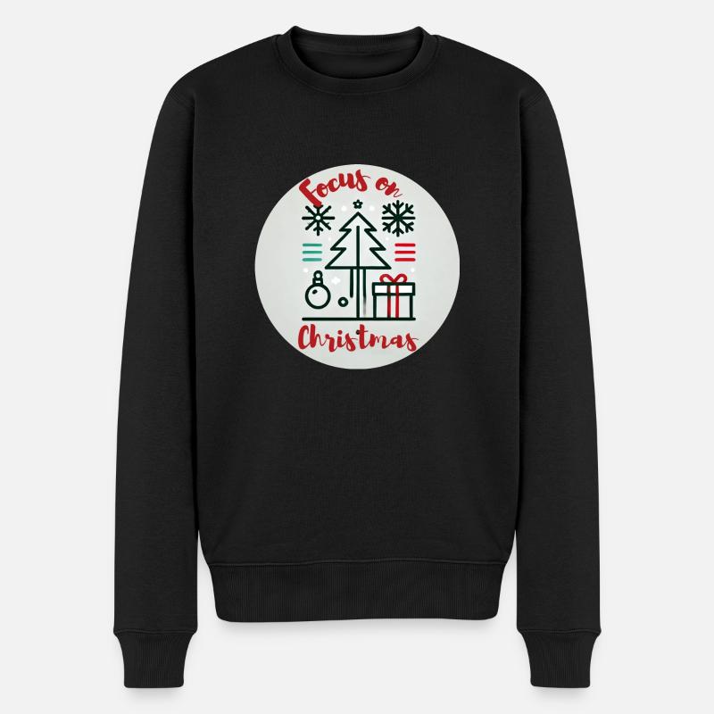 Focus on chrismas - Männer Premium Bio Pullover - Schwarz