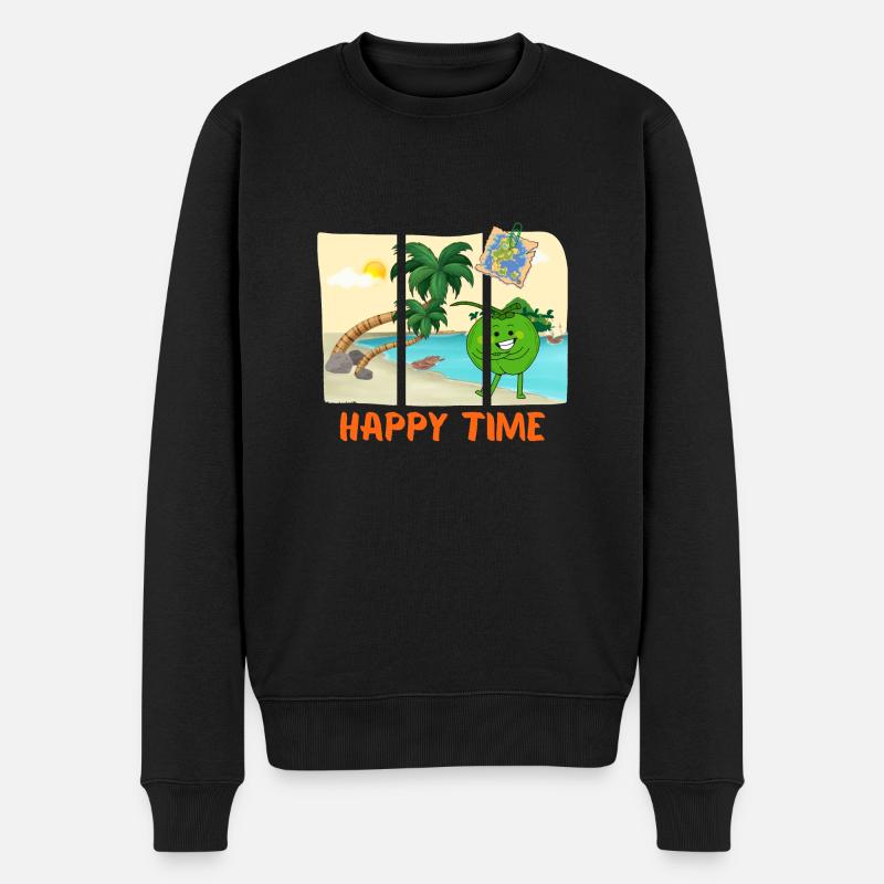 Happy Time - Männer Premium Bio Pullover - Schwarz