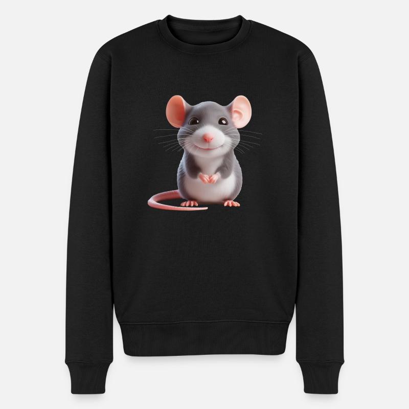 Maus 3 - Männer Premium Bio Pullover - Schwarz