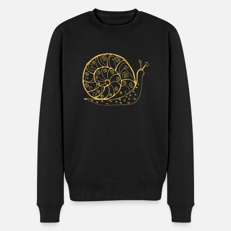 Schnecke - Männer Premium Bio Pullover - Schwarz