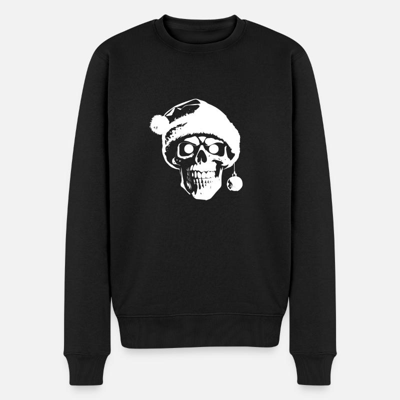 BONNET DE NOEL SKULL - Pull Premium bio Homme - noir