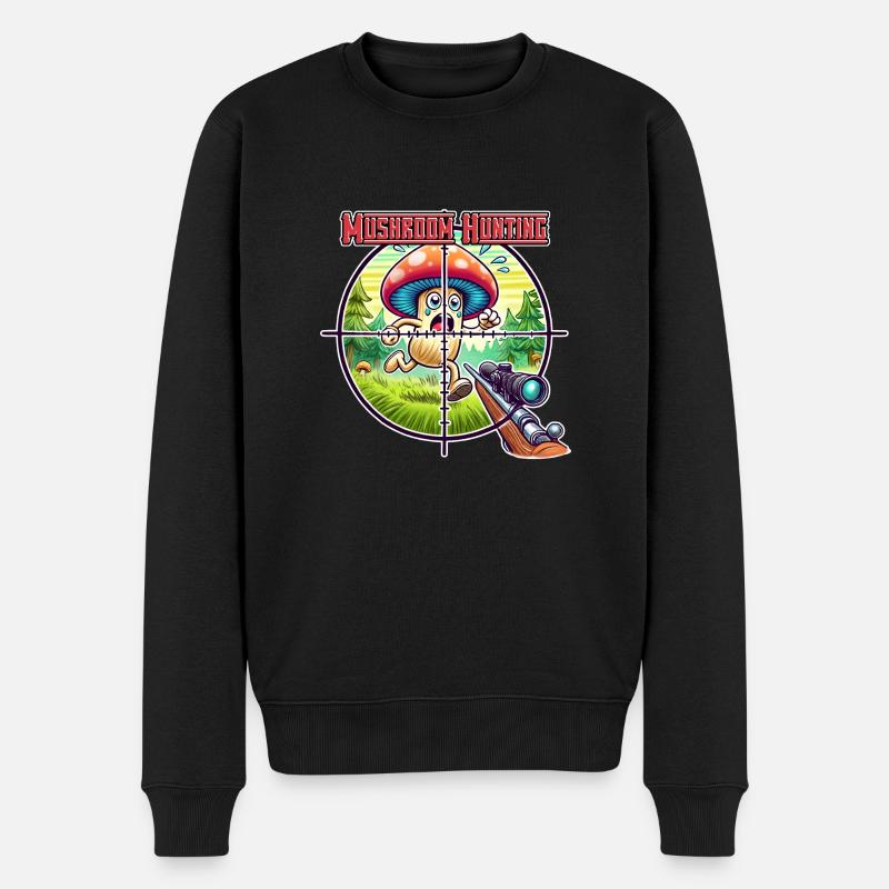 Pilzsuche - Männer Premium Bio Pullover - Schwarz
