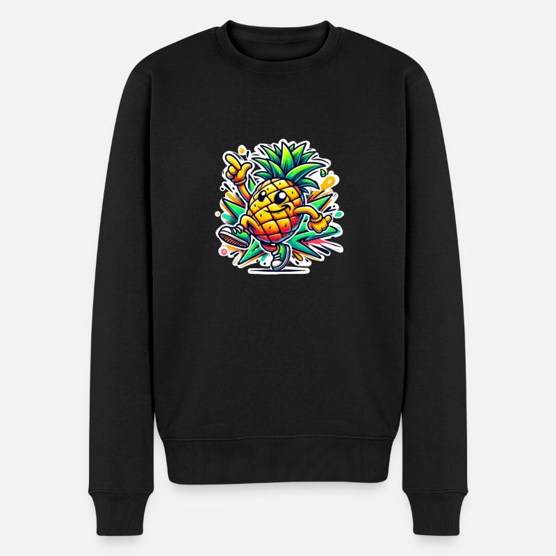ananas joyeux - Pull Premium bio Homme - noir