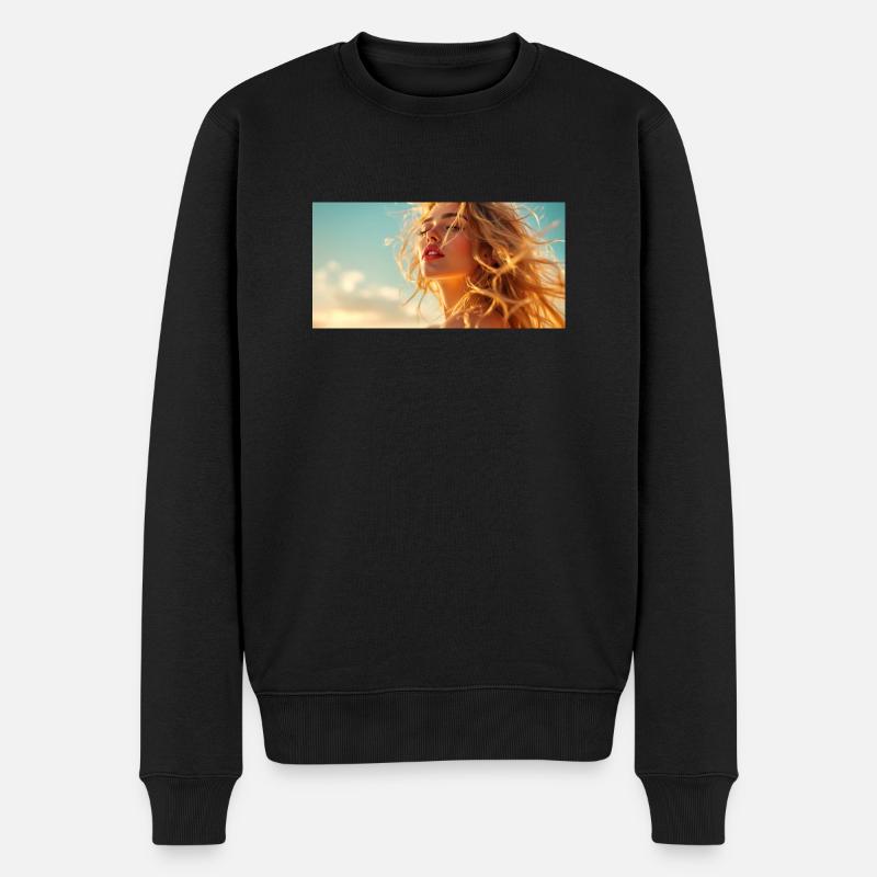 Luna Sunshine Pic 2 - Männer Premium Bio Pullover - Schwarz
