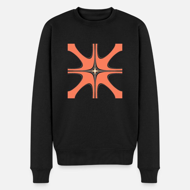 Abstrakte mit ein weißen Muster in der Mitte - Männer Premium Bio Pullover - Schwarz