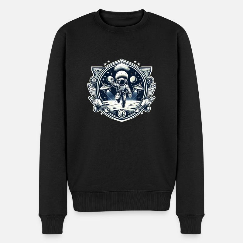 Astronaute Lune OVNI Logo - Pull Premium bio Homme - noir