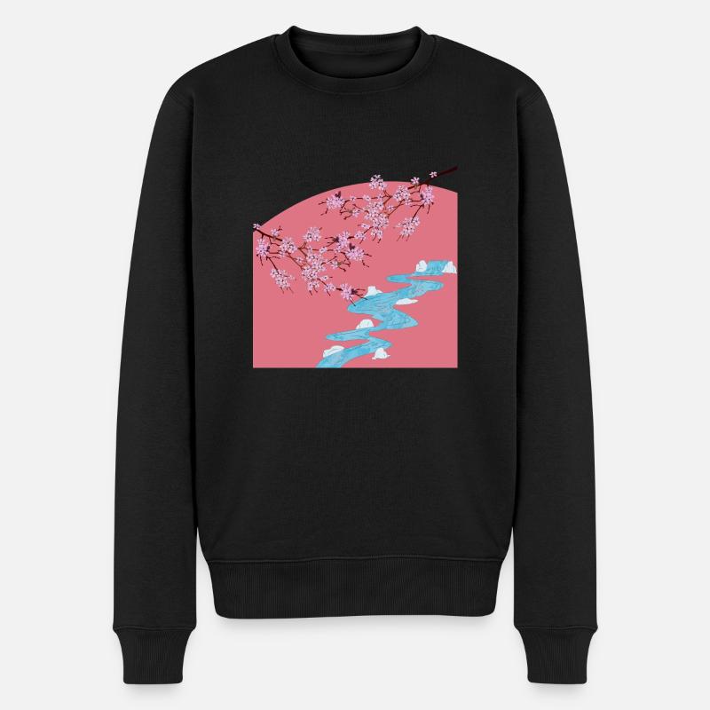 Sakura - Männer Premium Bio Pullover - Schwarz
