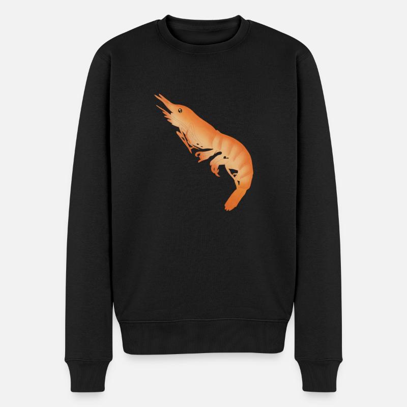 Garnele - Männer Premium Bio Pullover - Schwarz