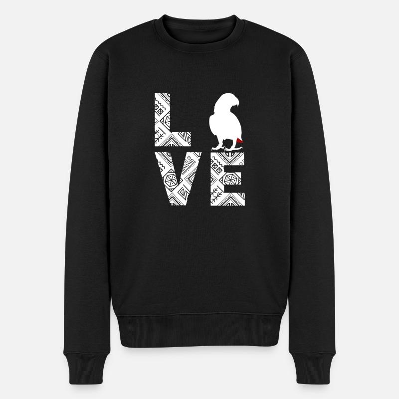 Afrikanischer Graupapagei - Männer Premium Bio Pullover - Schwarz
