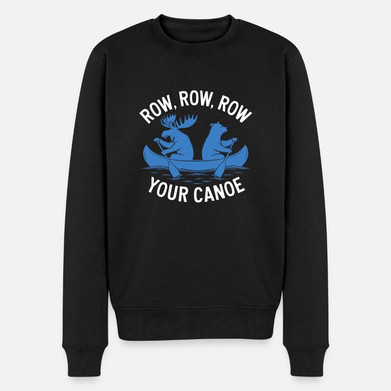Rudern, rudern, rudern Sie Ihr Kanu - Männer Premium Bio Pullover - Schwarz