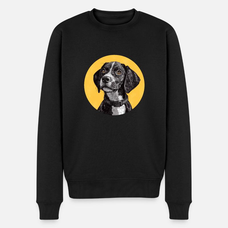 Deutsch Kurzhaar Welpe - Männer Premium Bio Pullover - Schwarz