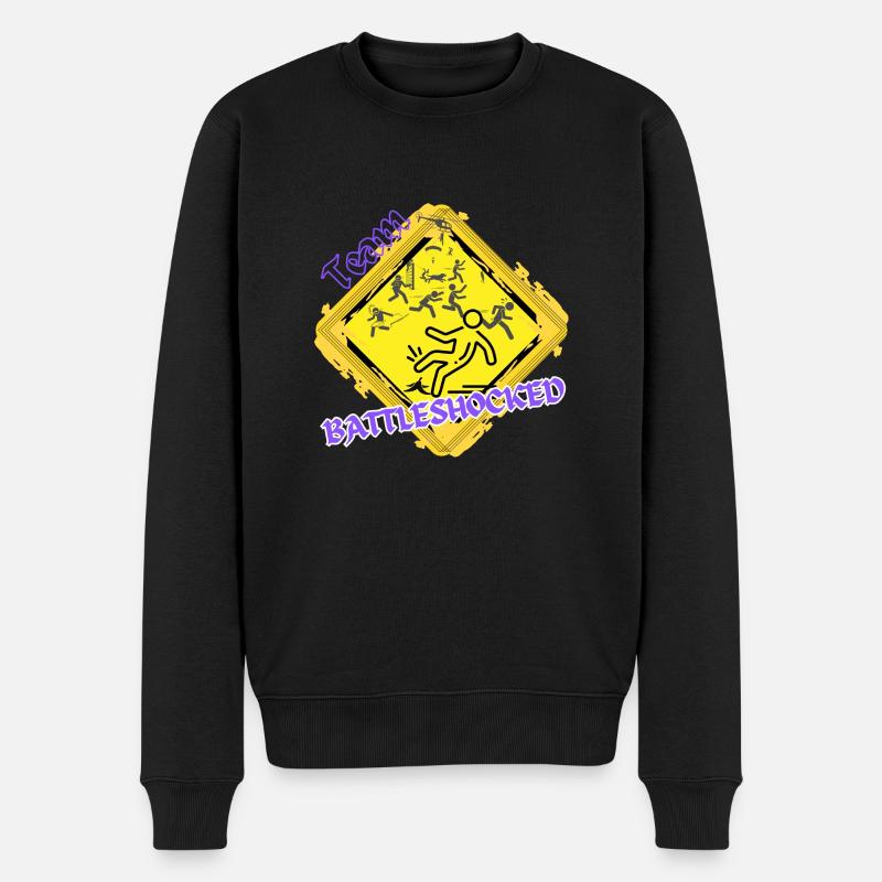 Team Battleshocked lila - Männer Premium Bio Pullover - Schwarz