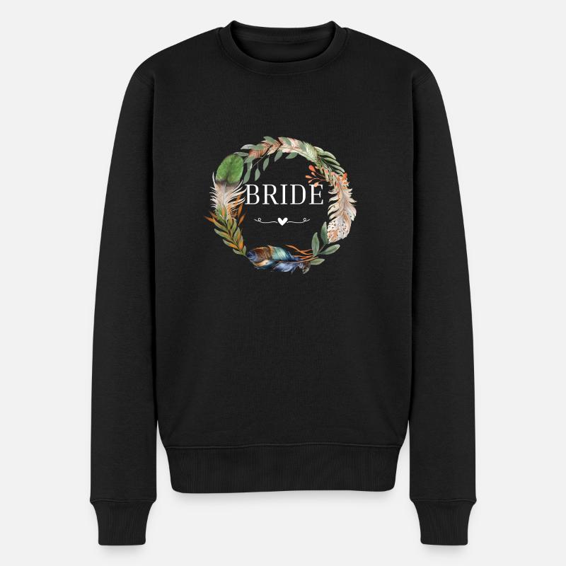 bride couronne fleurs boho - Pull Premium bio Homme - noir