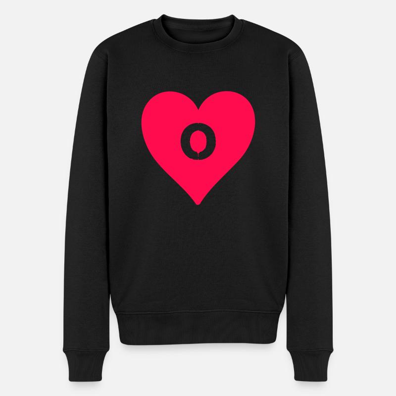 lettre de coeur O - Pull Premium bio Homme - noir