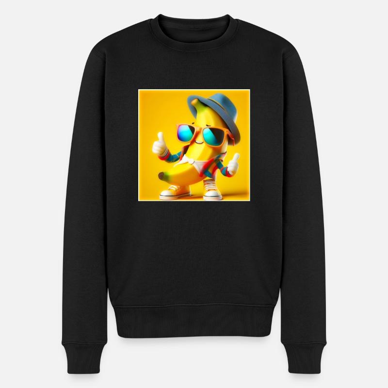 Banane - Männer Premium Bio Pullover - Schwarz