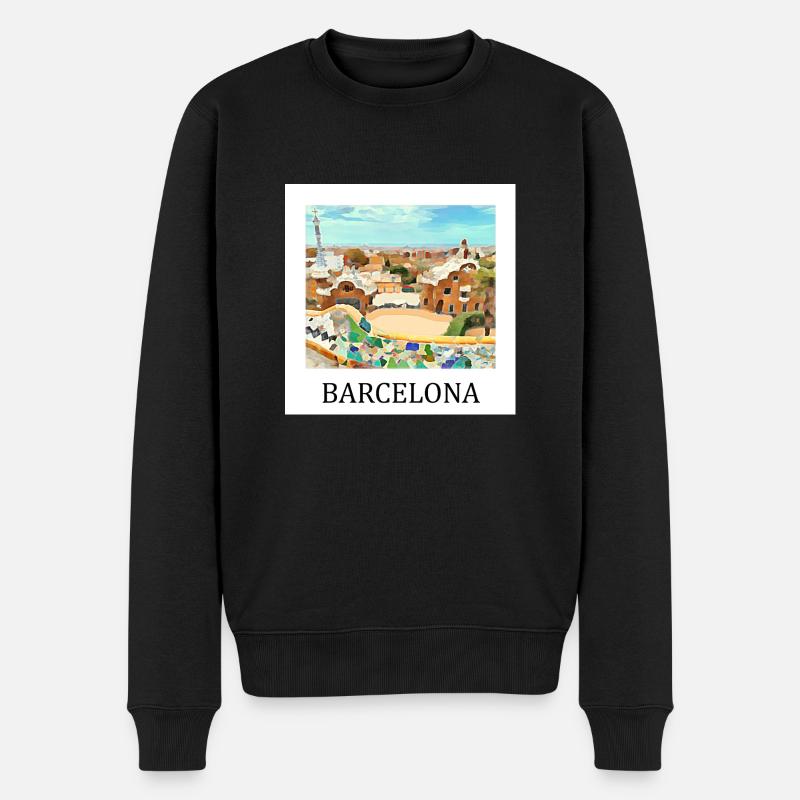 Parc Güell de Barcelone - Pull Premium bio Homme - noir