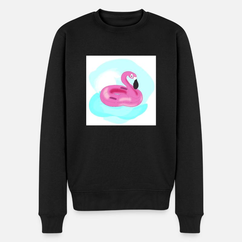 Rosa Pelikan Pool aufblasbar - Männer Premium Bio Pullover - Schwarz