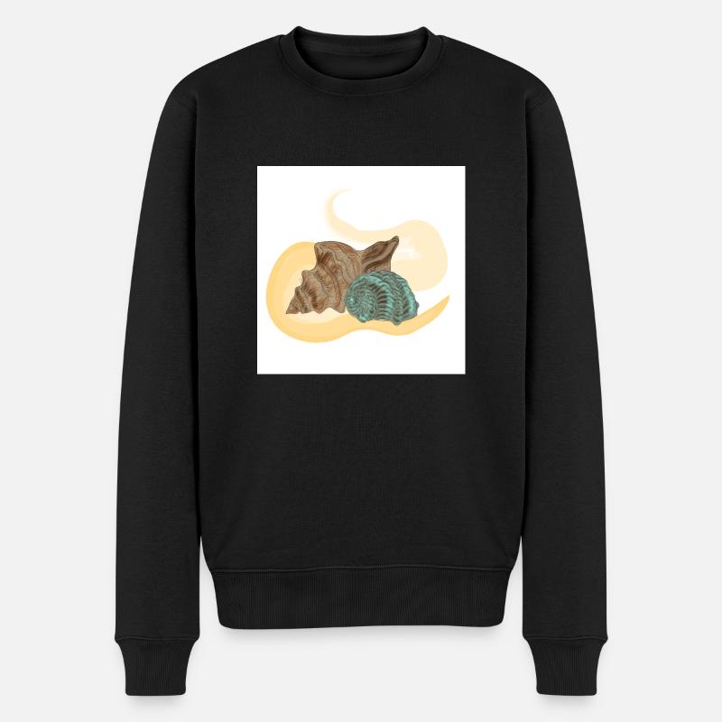 Meermuschel - Männer Premium Bio Pullover - Schwarz