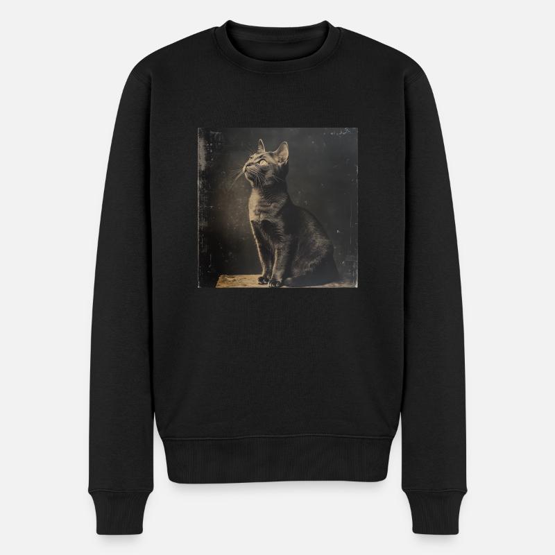 Black Animals - Black Cat - Männer Premium Bio Pullover - Schwarz