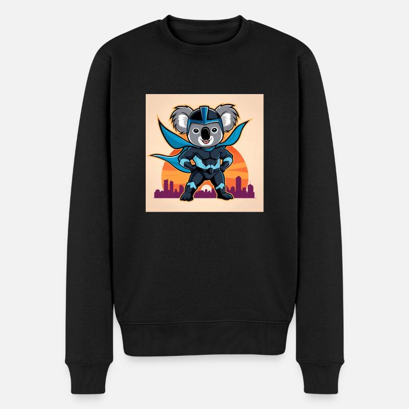 Super-Koala - Männer Premium Bio Pullover - Schwarz