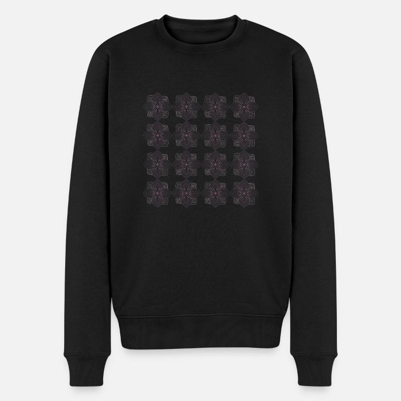 Lila muster - Männer Premium Bio Pullover - Schwarz