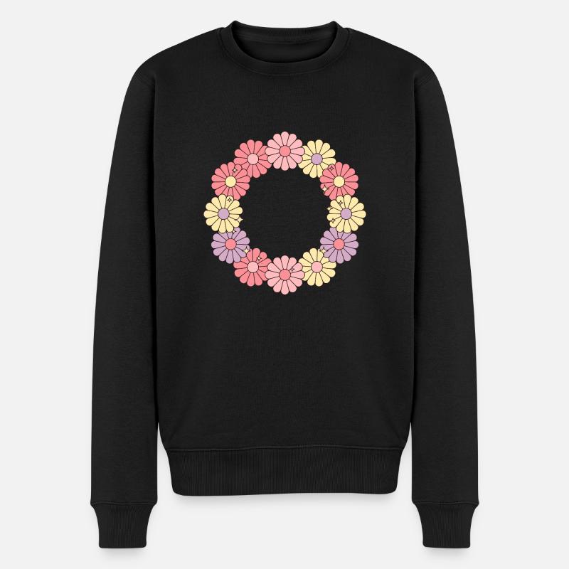 Couronne de fleurs vibrantes - Pull Premium bio Homme - noir