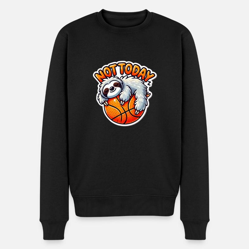 Basket-ball avec paresseux - Pull Premium bio Homme - noir