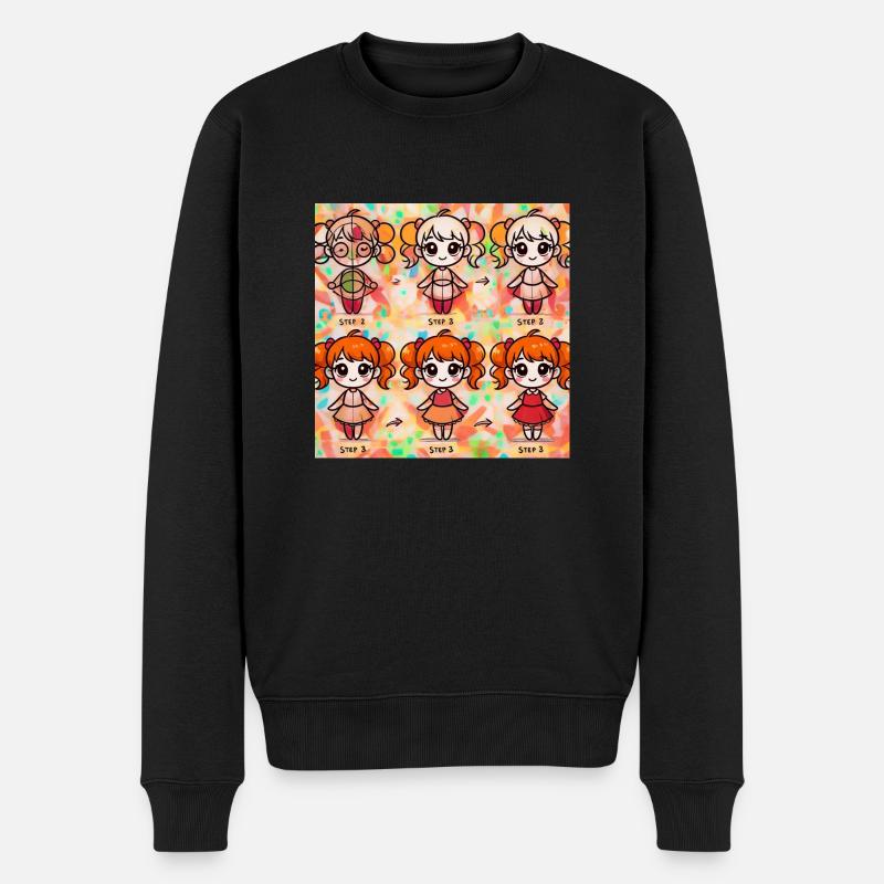 Mädchen 3 - Männer Premium Bio Pullover - Schwarz