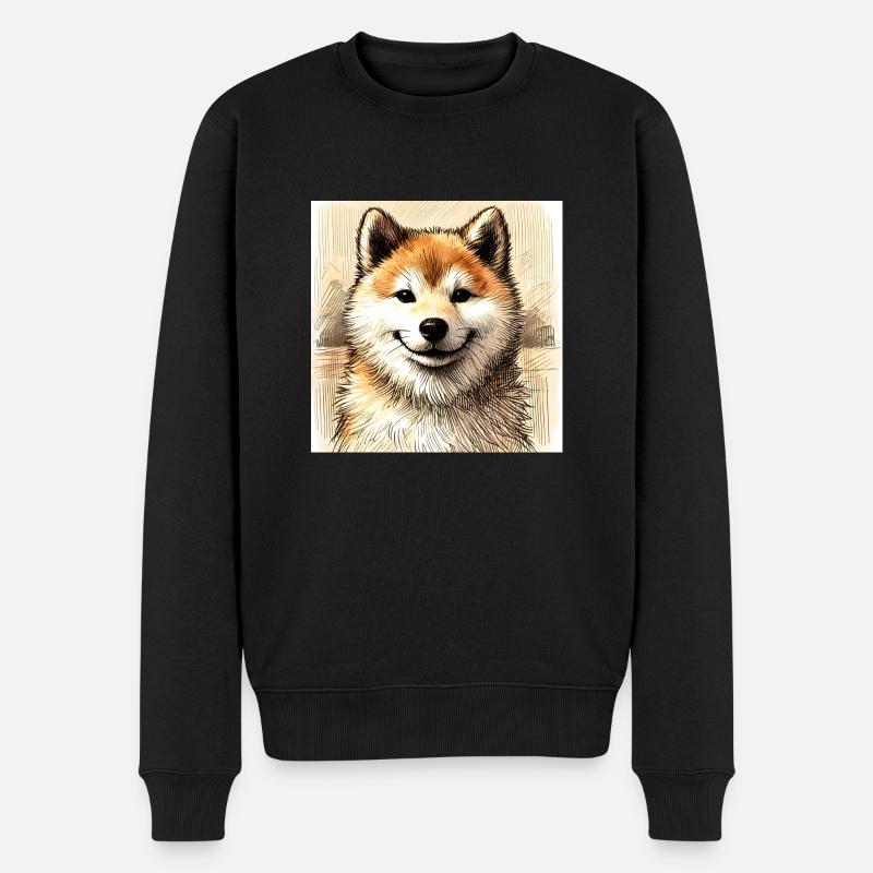 Dessin de Shiba Inu - Pull Premium bio Homme - noir