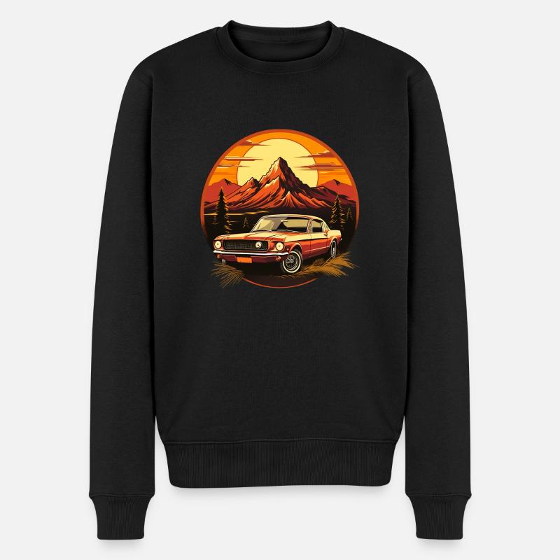 Vintage US-Car Musclecar Retro - Männer Premium Bio Pullover - Schwarz