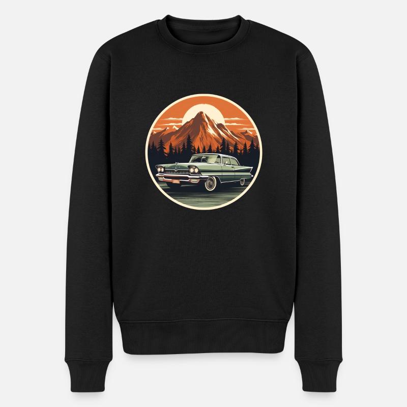 Retro US Car Vintage - Männer Premium Bio Pullover - Schwarz