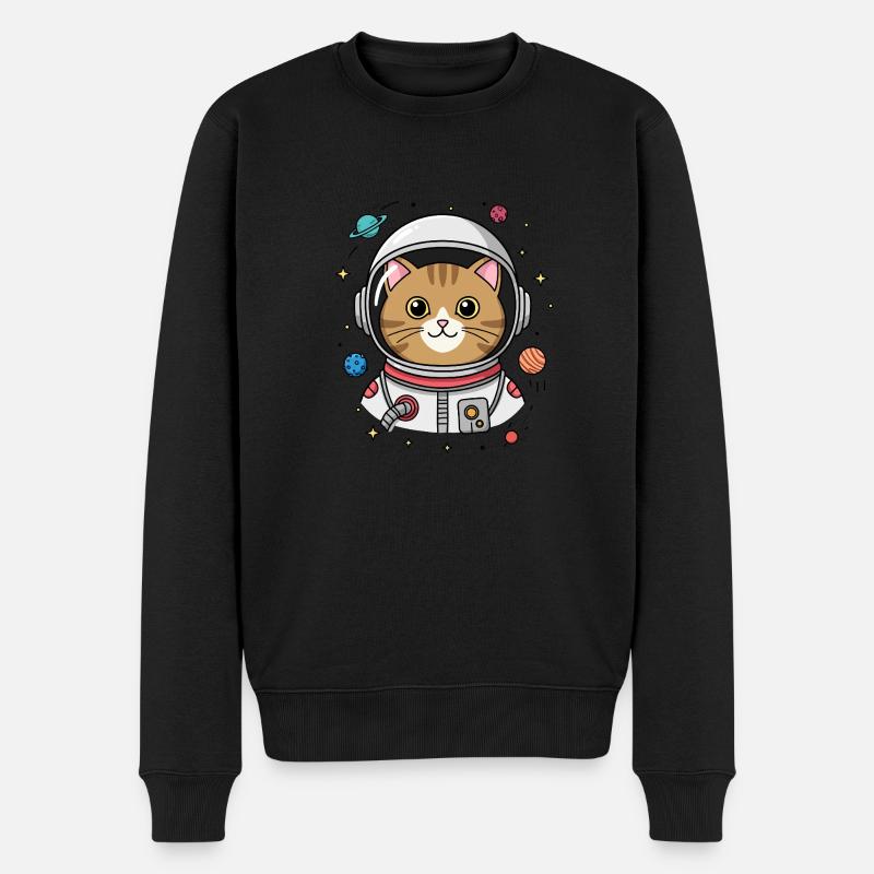 Chat astronaute - Pull Premium bio Homme - noir