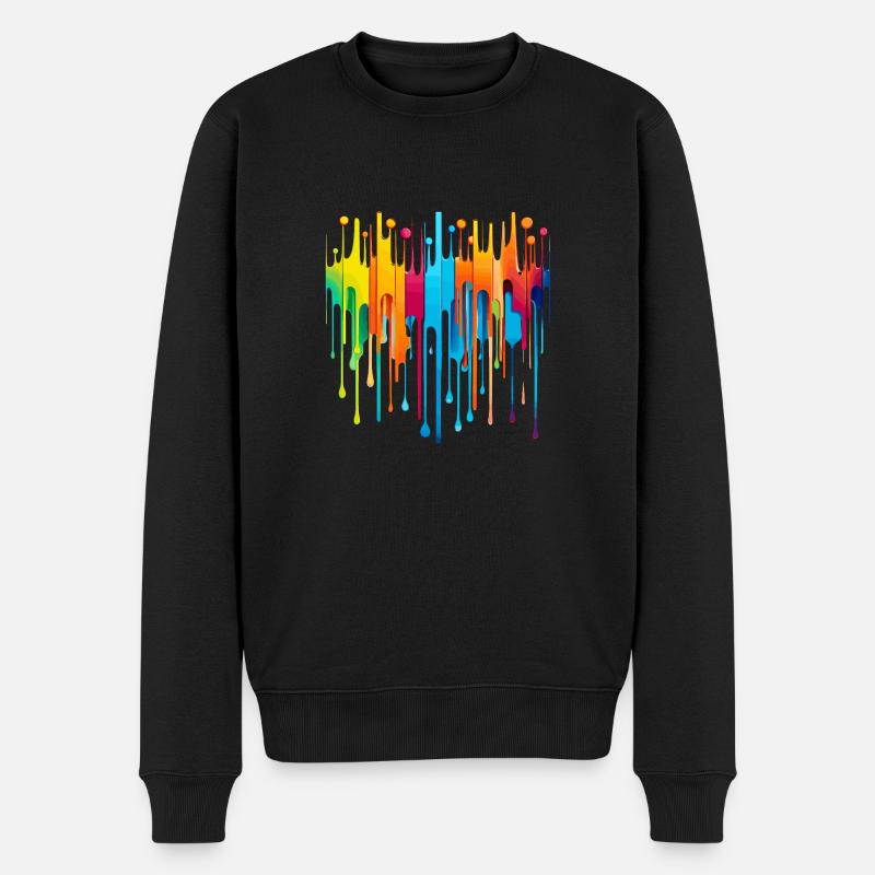 Regenbogen - Männer Premium Bio Pullover - Schwarz