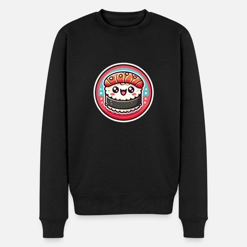 Cute Sushi - Männer Premium Bio Pullover - Schwarz