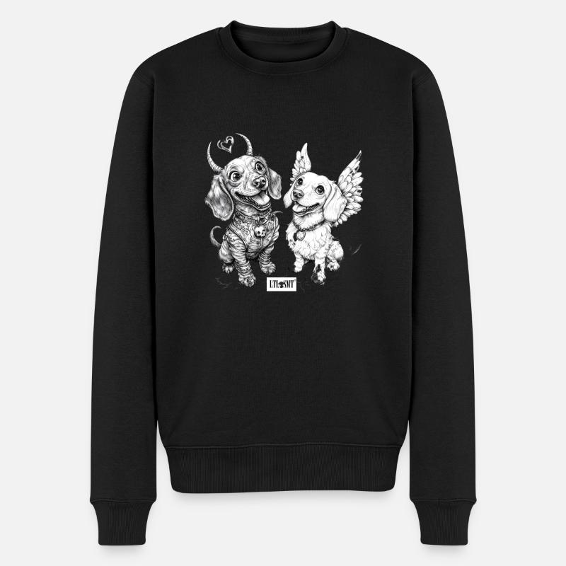 Himmel vs. Hölle - Männer Premium Bio Pullover - Schwarz